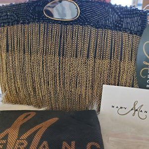 Mary Frances 'Off the Chain" Gold Evening Bag
